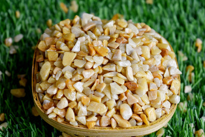 Raw Yellow Aventurine Crystal Chips.  DestGlow