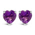 14K White Gold 5MM Heart Cut Purple Amethyst Solitaire Stud Earrings by Bids.com