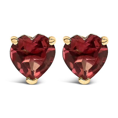 14K White Gold 5MM Heart Cut Purple Amethyst Solitaire Stud Earrings by Bids.com