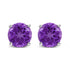 14K White Gold 5X5MM Round Purple Amethyst Solitaire Stud Earrings by Bids.com
