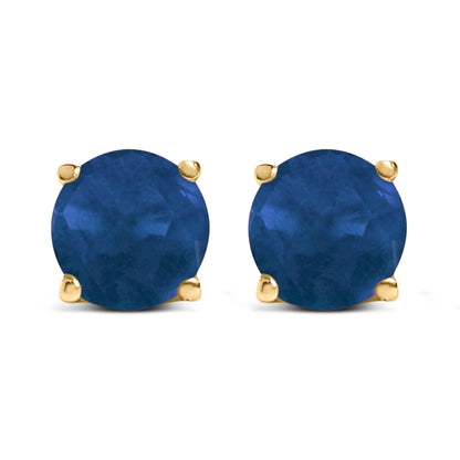 14K White Gold 5X5MM Round Purple Amethyst Solitaire Stud Earrings by Bids.com