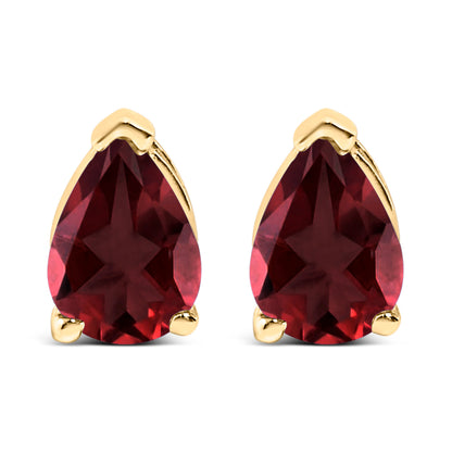 14K White Gold 6x4MM Pear Shaped Purple Amethyst Solitaire Stud Earrings by Bids.com