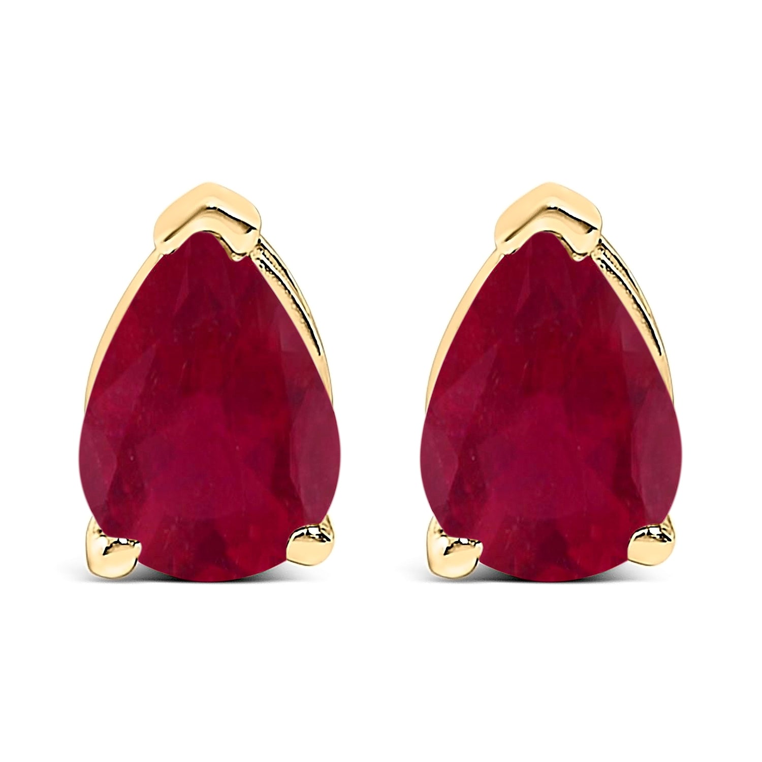 14K White Gold 6x4MM Pear Shaped Purple Amethyst Solitaire Stud Earrings by Bids.com