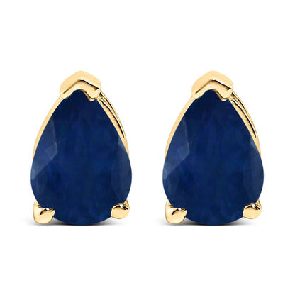 14K White Gold 6x4MM Pear Shaped Purple Amethyst Solitaire Stud Earrings by Bids.com