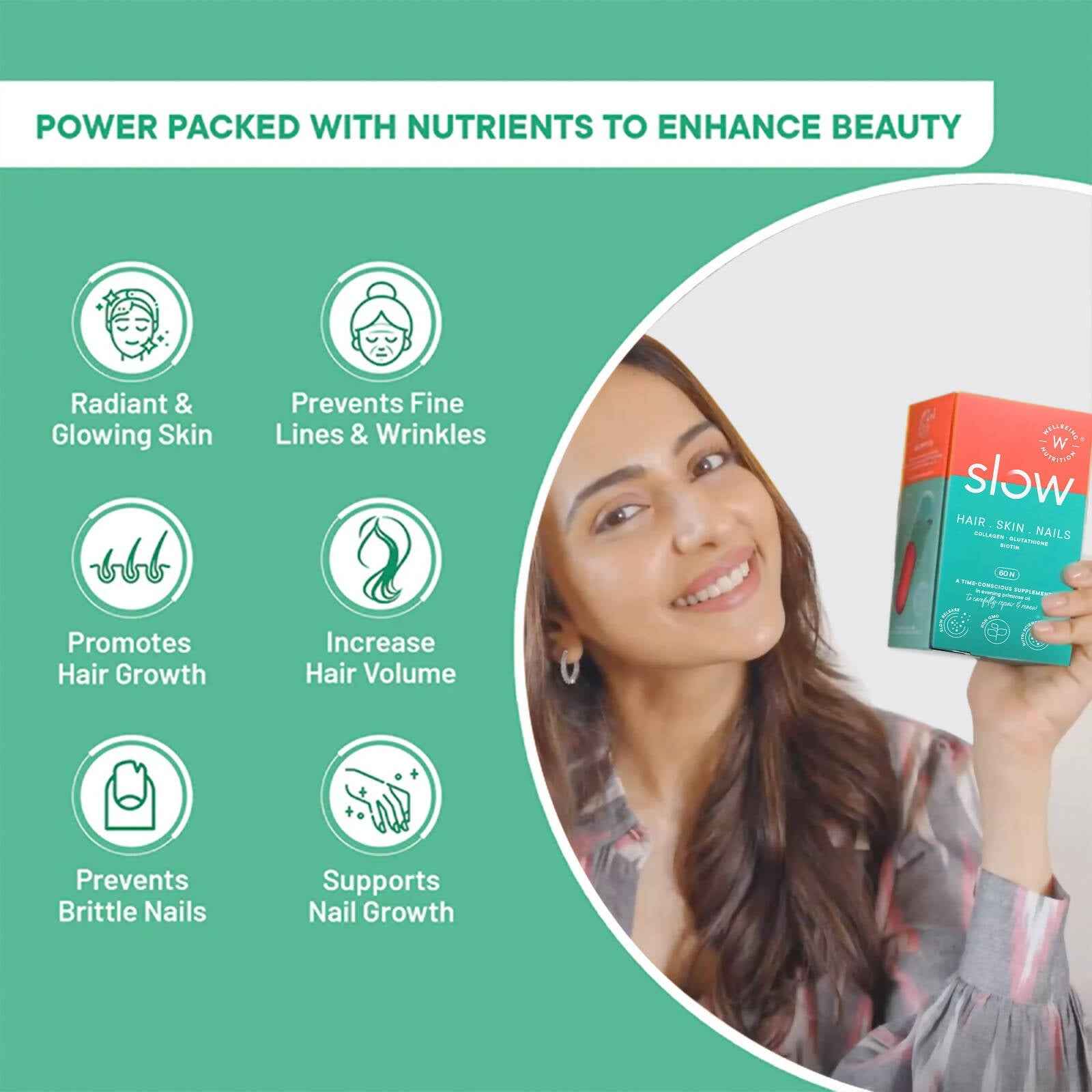 Wellbeing Nutrition Slow | Hair, Skin &amp; Nails Capsules