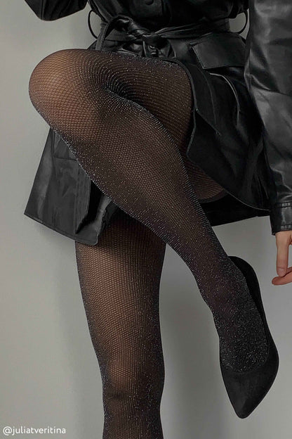 Fantasy Shimmering Tights Conte Rete Lurex - Fine Mesh Imitation