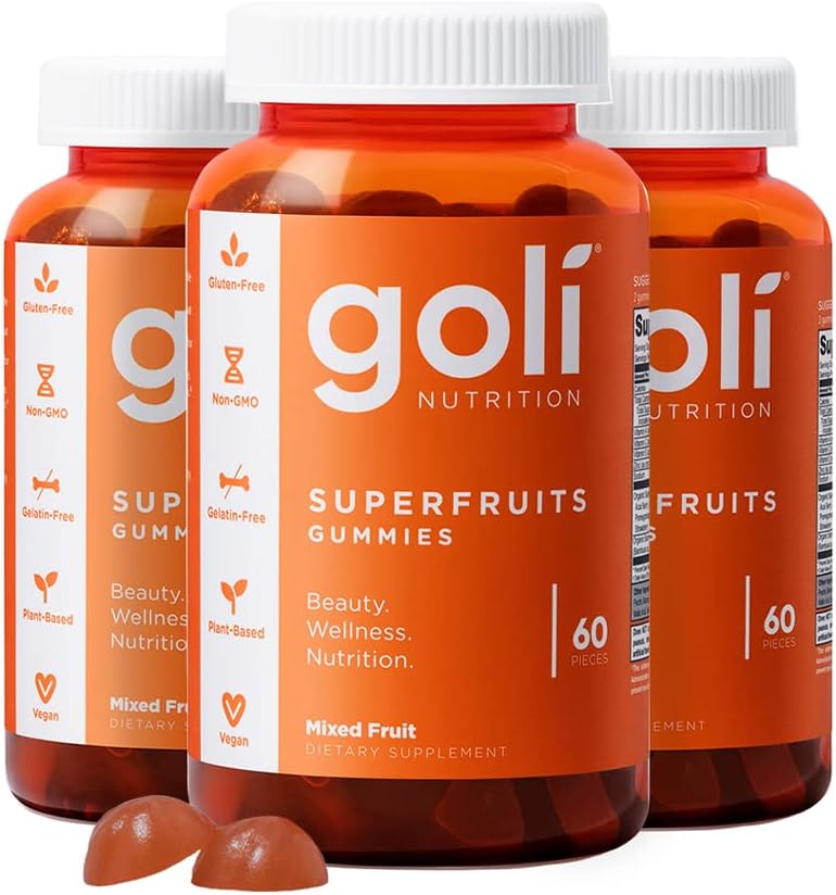 Goli SuperFruits Beauty Gummies – 3 Pack (180 Gummies Total) by Top Vita Shop