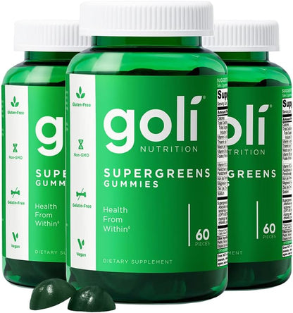 Goli Supergreens Gummies – 3 Pack (180 Gummies Total) by Top Vita Shop