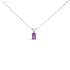14K White Gold 6x4MM Emerald Cut Purple Amethyst Solitaire Pendant Necklace by Bids.com