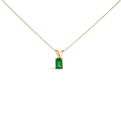 14K White Gold 6x4MM Emerald Cut Purple Amethyst Solitaire Pendant Necklace by Bids.com