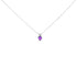 14K White Gold 5X5 MM Heart Shaped Purple Amethyst Solitaire Pendant Necklace by Bids.com