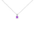 14K White Gold 5x5 MM Square Shaped Purple Amethyst Solitaire Pendant Necklace by Bids.com