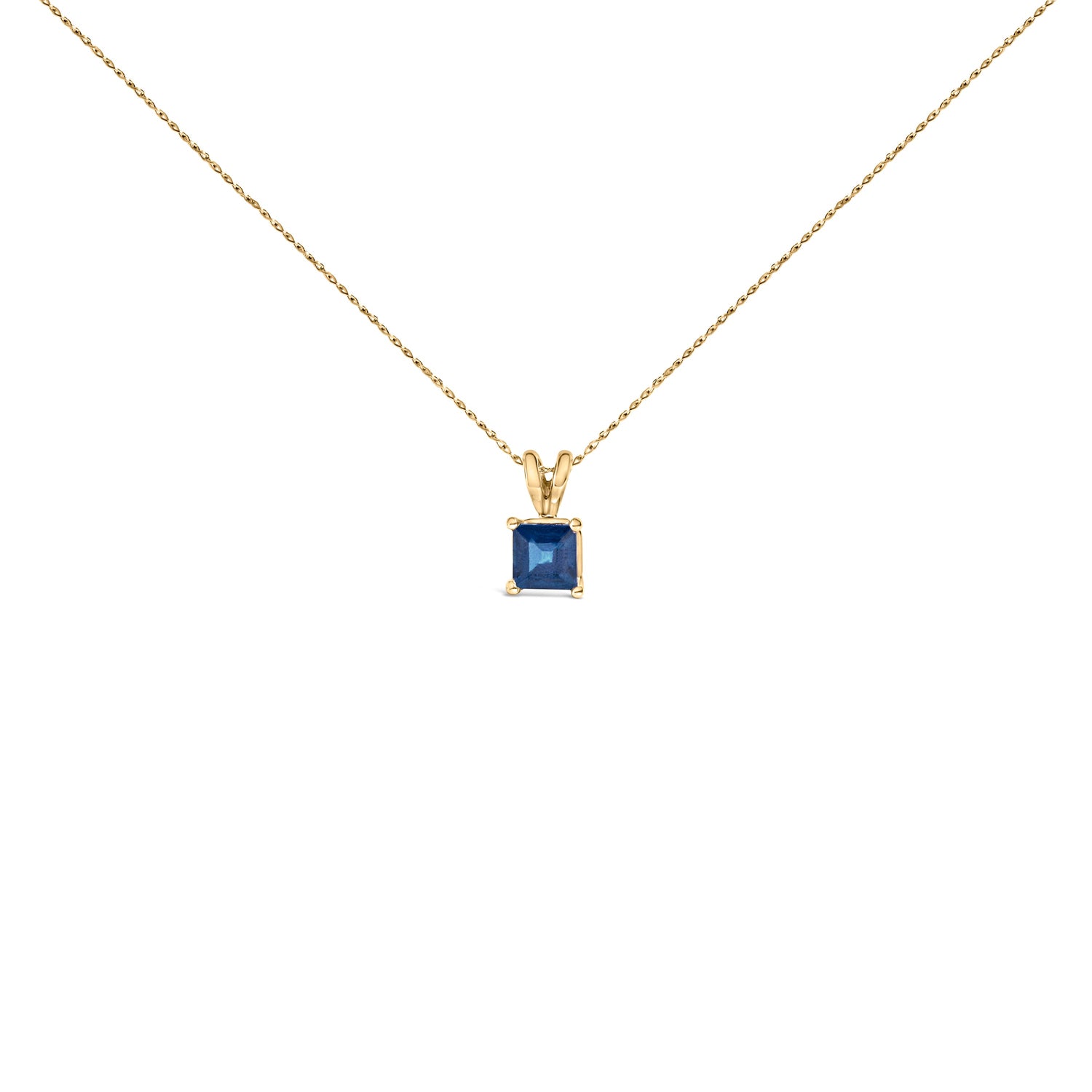 14K White Gold 5x5 MM Square Shaped Purple Amethyst Solitaire Pendant Necklace by Bids.com