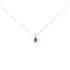 14K White Gold 6x4MM Oval Shaped Purple Amethyst Solitaire Pendant Necklace by Bids.com