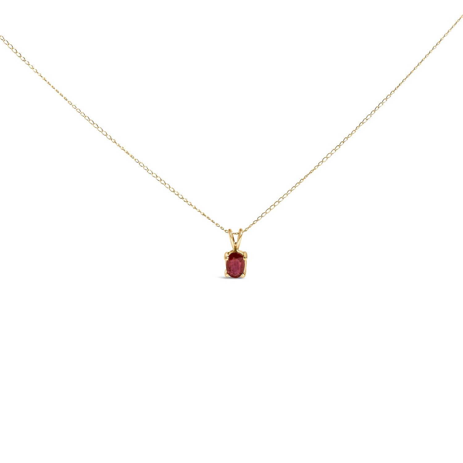 14K White Gold 6x4MM Oval Shaped Purple Amethyst Solitaire Pendant Necklace by Bids.com