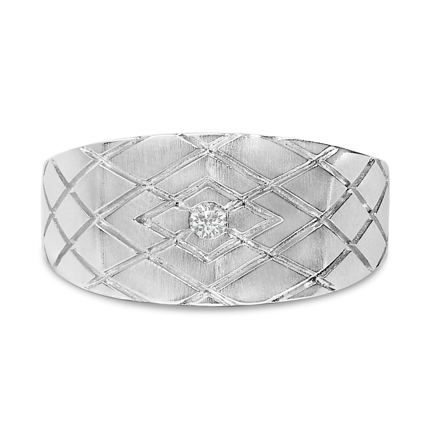 Sterling Silver Diamond Accent Geometric Band Ring by Bids.com