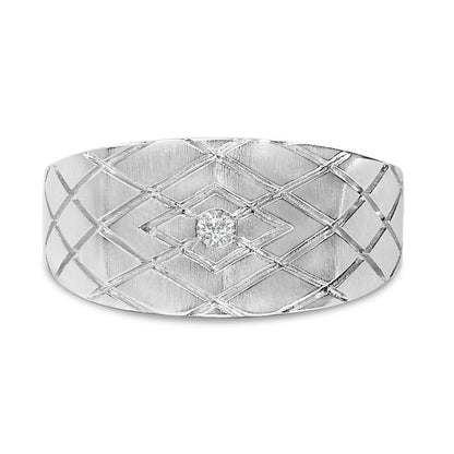 Sterling Silver Diamond Accent Geometric Band Ring by Bids.com