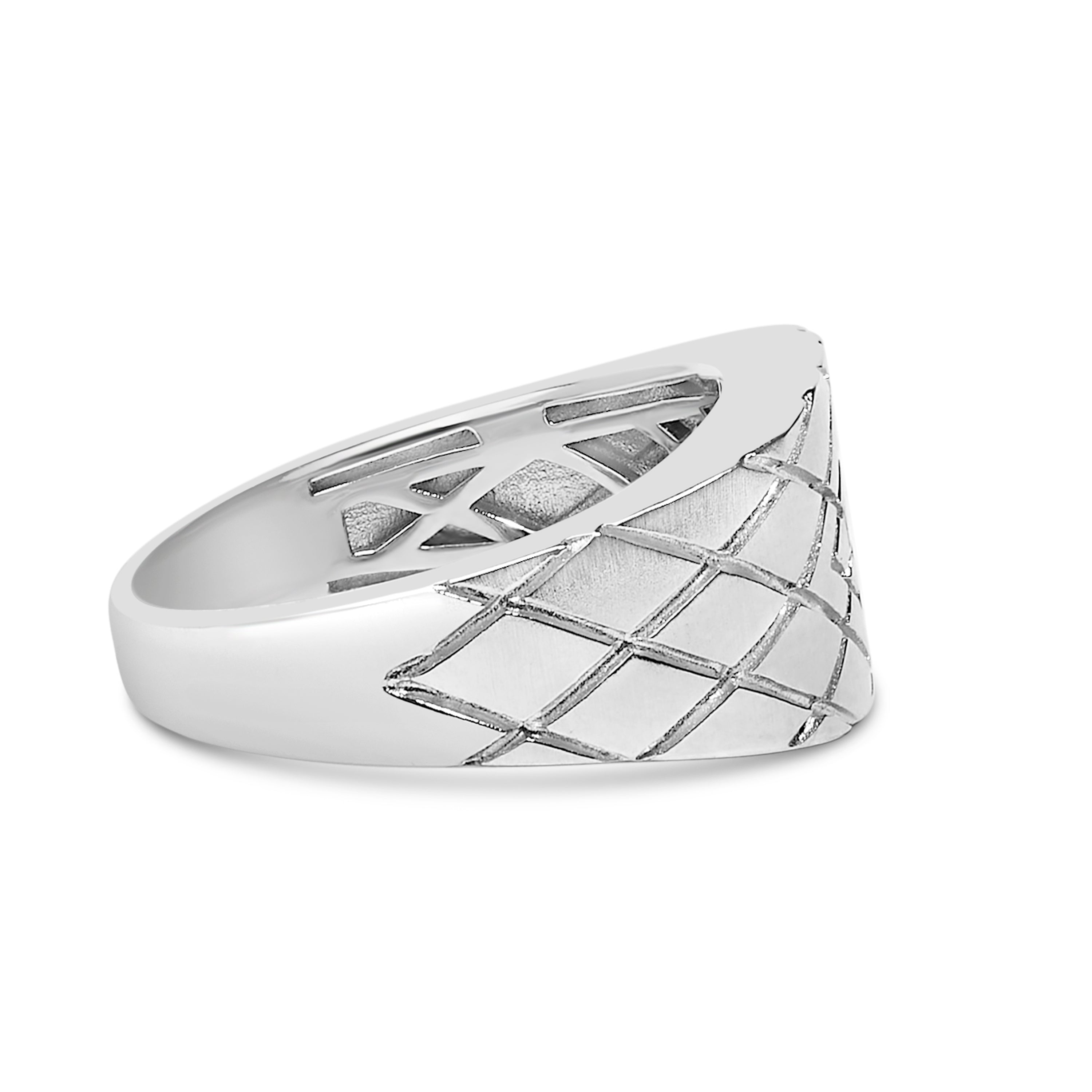 Sterling Silver Diamond Accent Geometric Band Ring by Bids.com