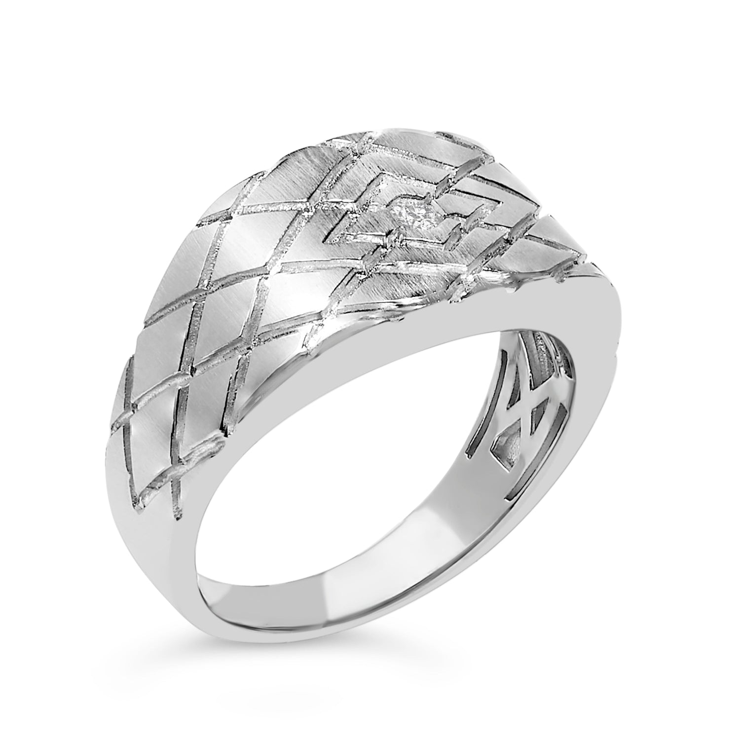 Sterling Silver Diamond Accent Geometric Band Ring by Bids.com