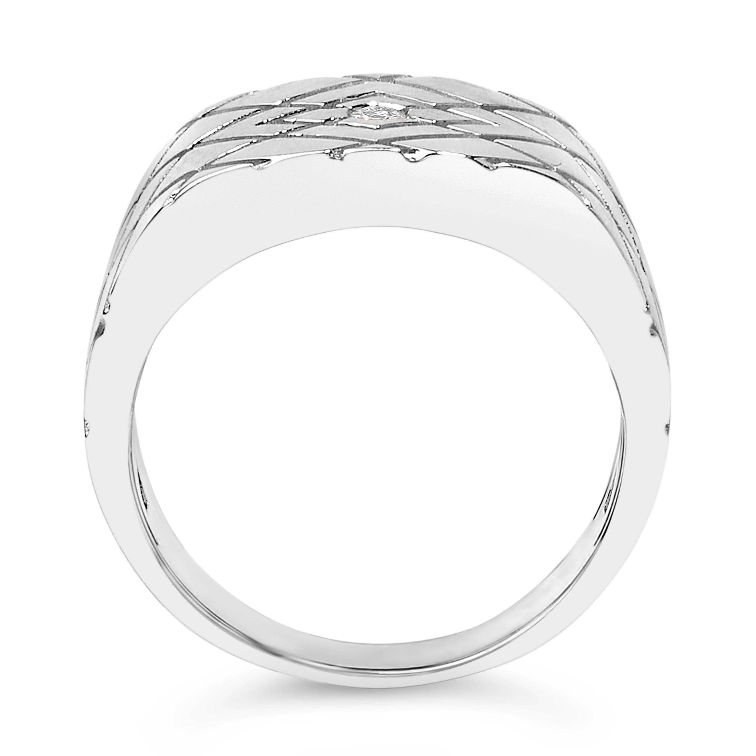 Sterling Silver Diamond Accent Geometric Band Ring by Bids.com