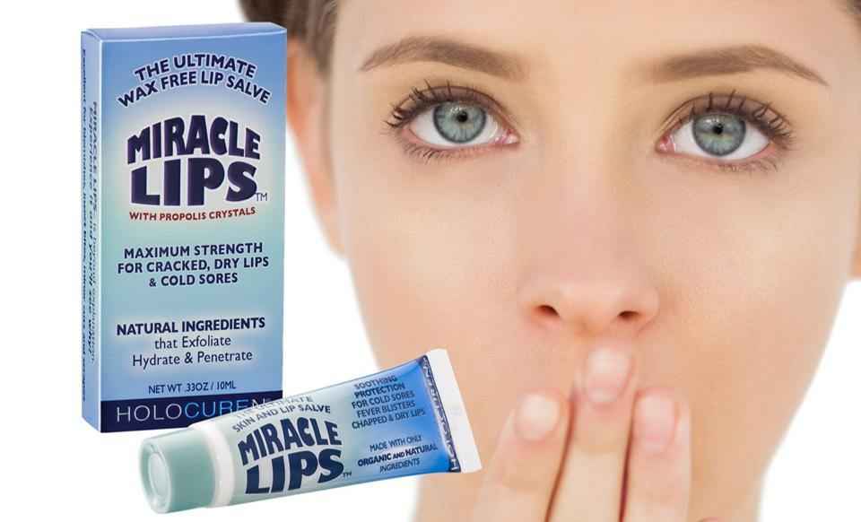 Miracle Lips Salve for Dry, Cracked, Sunburned Lips &amp; Cold Sores