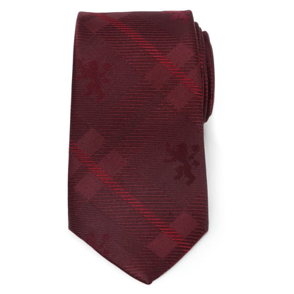 Game of Thrones Lannister Lion Red Plaid Silk Men&