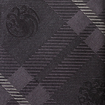 Game of Thrones Targaryen Dragon Black Plaid Silk Men&