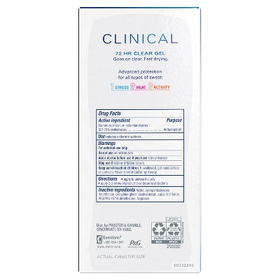 Secret Clinical Strength Clear Gel Antiperspirant &amp; Deodorant for Women 2.6oz - Imperfect Box by This is Beauty US