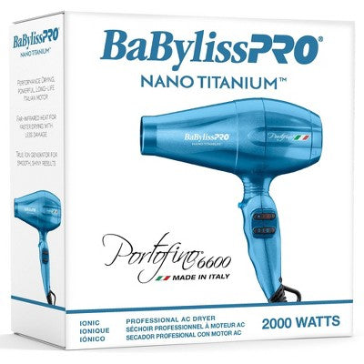 BaBylissPRO Nano Titanium Portofino Full-Size Hair Dryer Blue 2000W - Imperfect Box by This is Beauty US