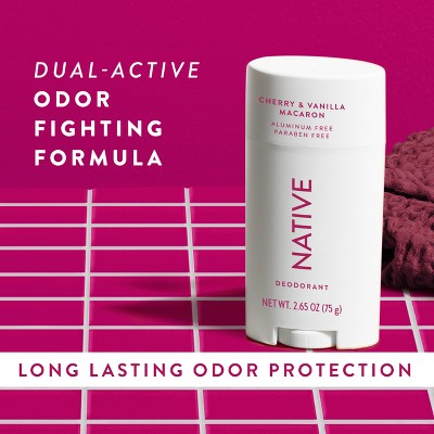 Native Solid Deodorant for Women; Men Cherry; Vanilla Macaron Aluminum-Free 2.65oz - Imperfect Container by This is Beauty US