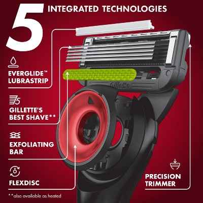 Gillette Labs Mens Special NFL Chiefs Edition Shaving Razor with 4 Refills and Magnetic Stand - New