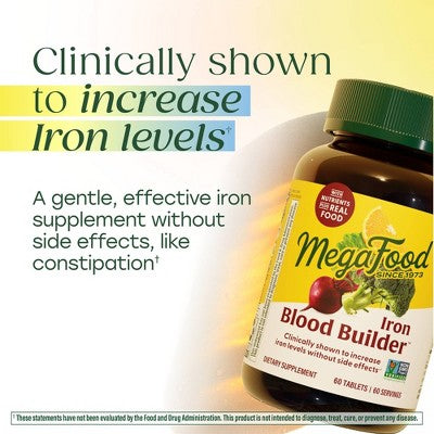 MegaFood Blood Builder Vegan Iron Supplement 60ct - New by This is Beauty US