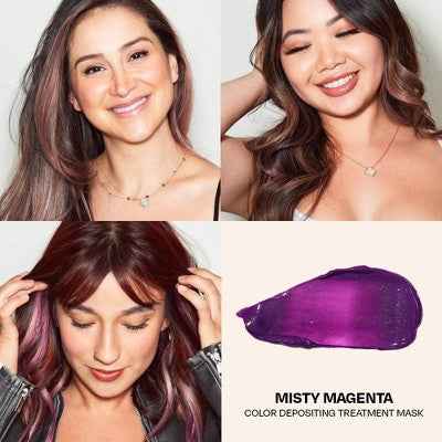 Overtone Misty Magenta Hair Mask Semi-Permanent Hair Dye &amp; Color Conditioner Cotton Candy Pink for Brown; Blonde Hair - New