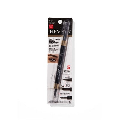 Revlon Colorstay Brow Creator Waterproof Pencil &amp; Powder 615 Soft Black 0.003oz - Imperfect Box