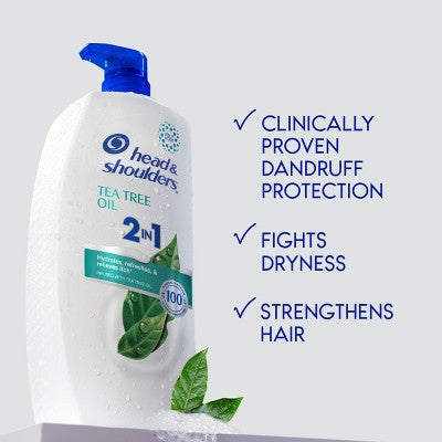 Head &amp; Shoulders 2-in-1 Dandruff Shampoo and Conditioner, Anti-Dandruff Treatment, Tea Tree Oil for Daily Use, Paraben-Free 28.2 fl oz - Imperfect Container by This is Beauty US