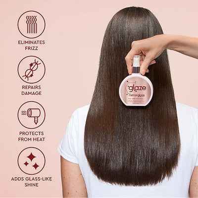 Glaze MirrorGlaze 4-in-1 Super Sleek Anti-Frizz Shine Spray with Heat Protector 6.4 fl oz - New