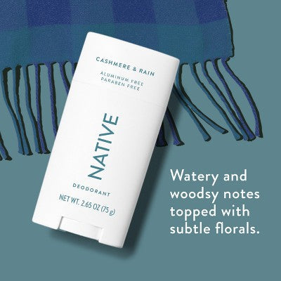 Native Solid Deodorant for Men Cashmere &amp; Rain Aluminum-Free 2.65oz - New by This is Beauty US