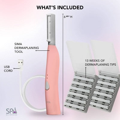 Spa Sciences SIMA Deluxe Sonic Dermaplaning Tool for Exfoliation &amp; Peach Fuzz Removal - Imperfect Box by This is Beauty US