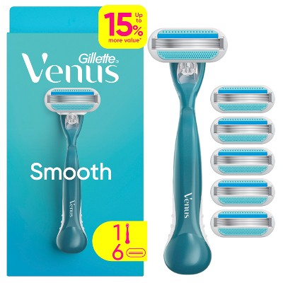 Venus Smooth Value Pack Razor Handle + 6 Blade Refills - Missing Box by This is Beauty US