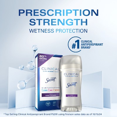 Secret Clinical Invisible Solid Antiperspirant &amp; Deodorant Clean Lavender 2.6oz - Imperfect Box by This is Beauty US