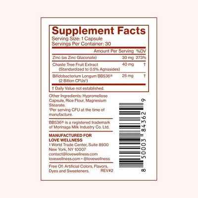 Love Wellness Clear Skin Probiotics for Clear and Healthy Skin 30ct - New