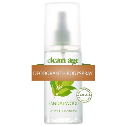 Clean Age Sandalwood AHA Deodorant + Body Spray for Teens 4 fl oz - New by This is Beauty US
