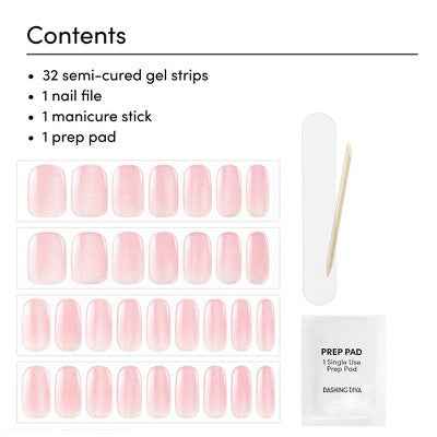 Dashing Diva Glaze Semi-Cured Gel Nail Polish Strips Ballerina Blush 32ct - New