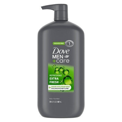 Dove Men+Care Extra Fresh Refreshing Body &amp;Face Wash Pump 30 fl oz - Imperfect container by This is Beauty US