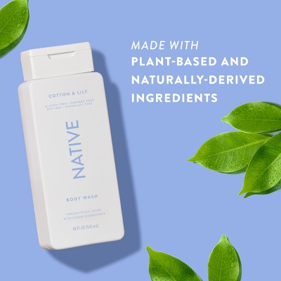 Native Body Wash for Women &amp; Men Cotton &amp; Lily Sulfate Free 18 fl oz - Imperfect Container by This is Beauty US