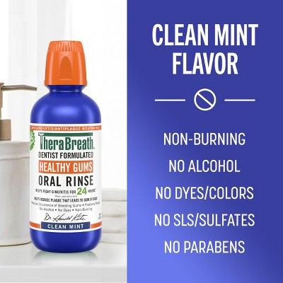 TheraBreath Healthy Gums Mouthwash Antigingivitis Clean Mint 16 fl oz - Imperfect Container by This is Beauty US