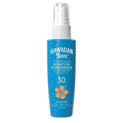 Hawaiian Tropic Weightless Hydration Water Face Mist Sunscreen SPF 30 2.1oz - Imperfect Box