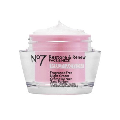 No7 Restore &amp; Renew Face &amp; Neck Multi Action Night Cream 1.69 fl oz - Imperfect Box