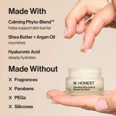 Honest Beauty Calm &amp; Renew Melting Eye Balm with Calming Phyto-Blend 0.5oz - New