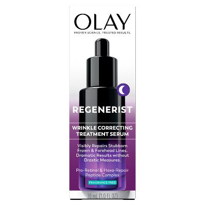 Olay Regenerist Anti-Aging Night Serum, Hydrating &amp; Wrinkle Correcting Treatment 1 fl oz - New